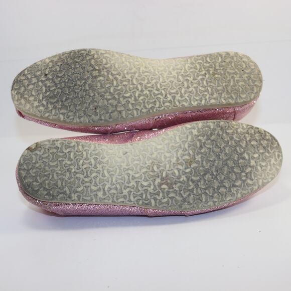 TOMS Women’s Size 12 Pink Glitter Classic Slip-On Shoes - Picture 3 of 6